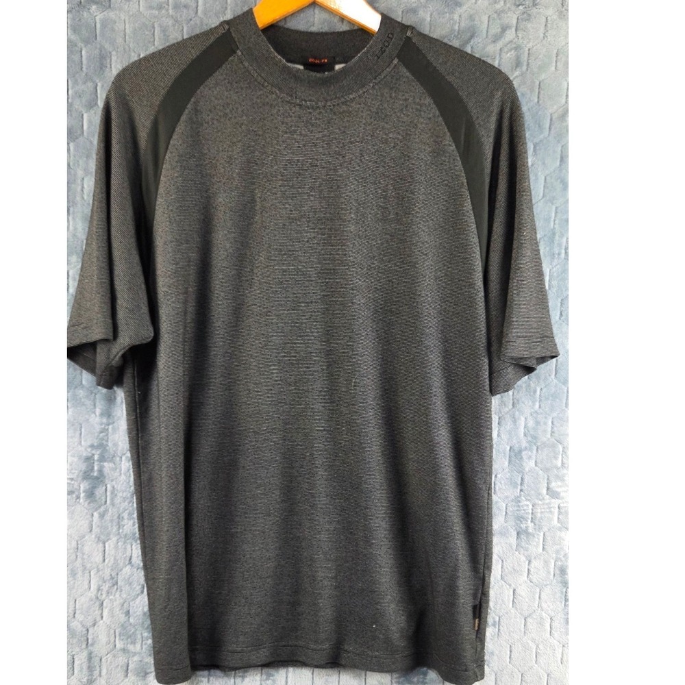 IZOD XFG Cool-FX Mens Performance Shirt Charcoal Gray Short Sleeve Size XL